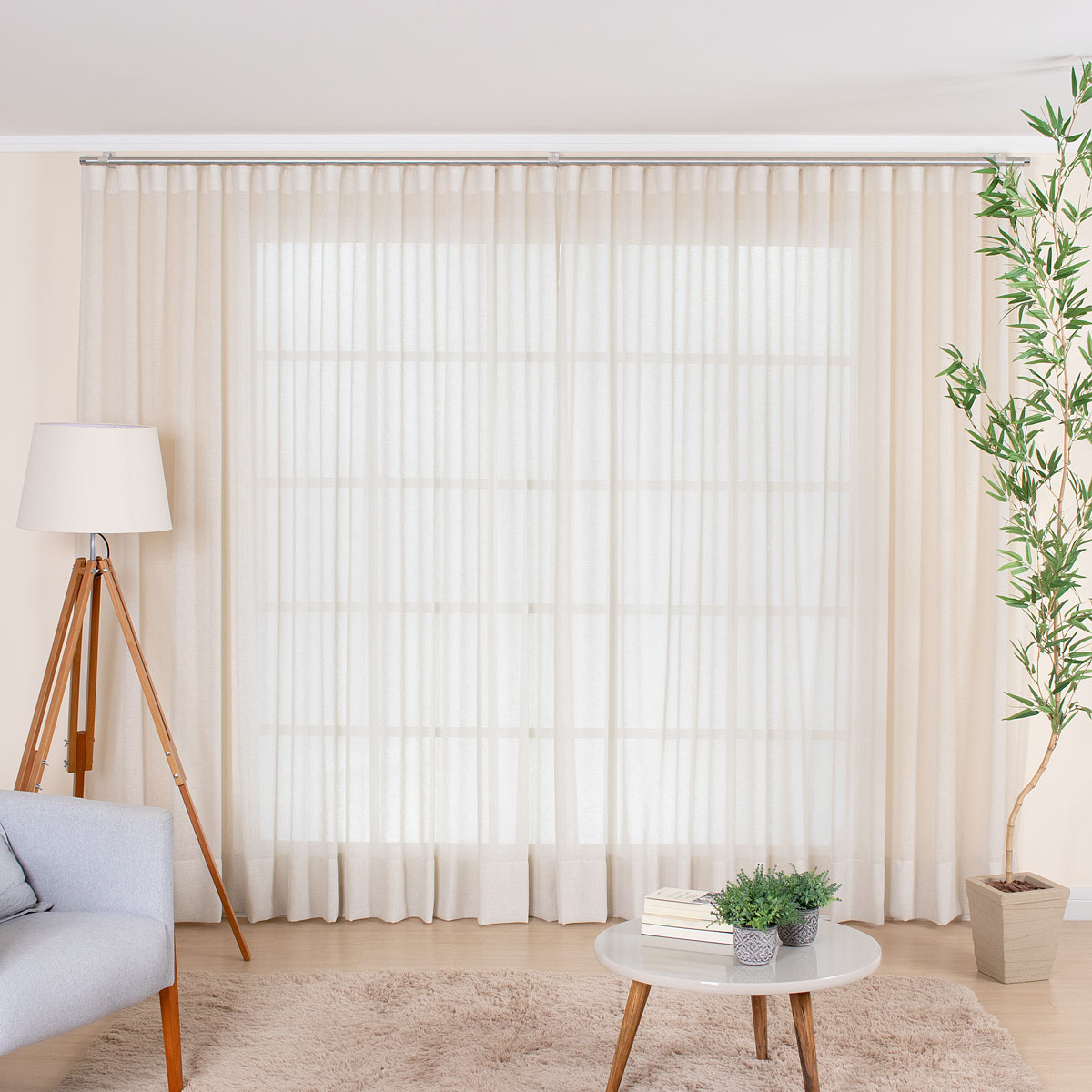 Cortina Wave para Trilho Suíço de 2,00m Glam Areia